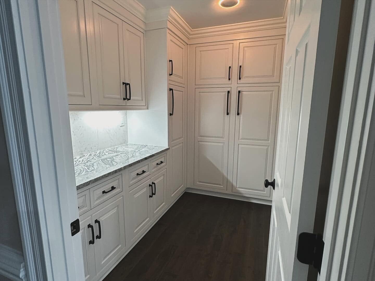 Butler's pantry with granite counter