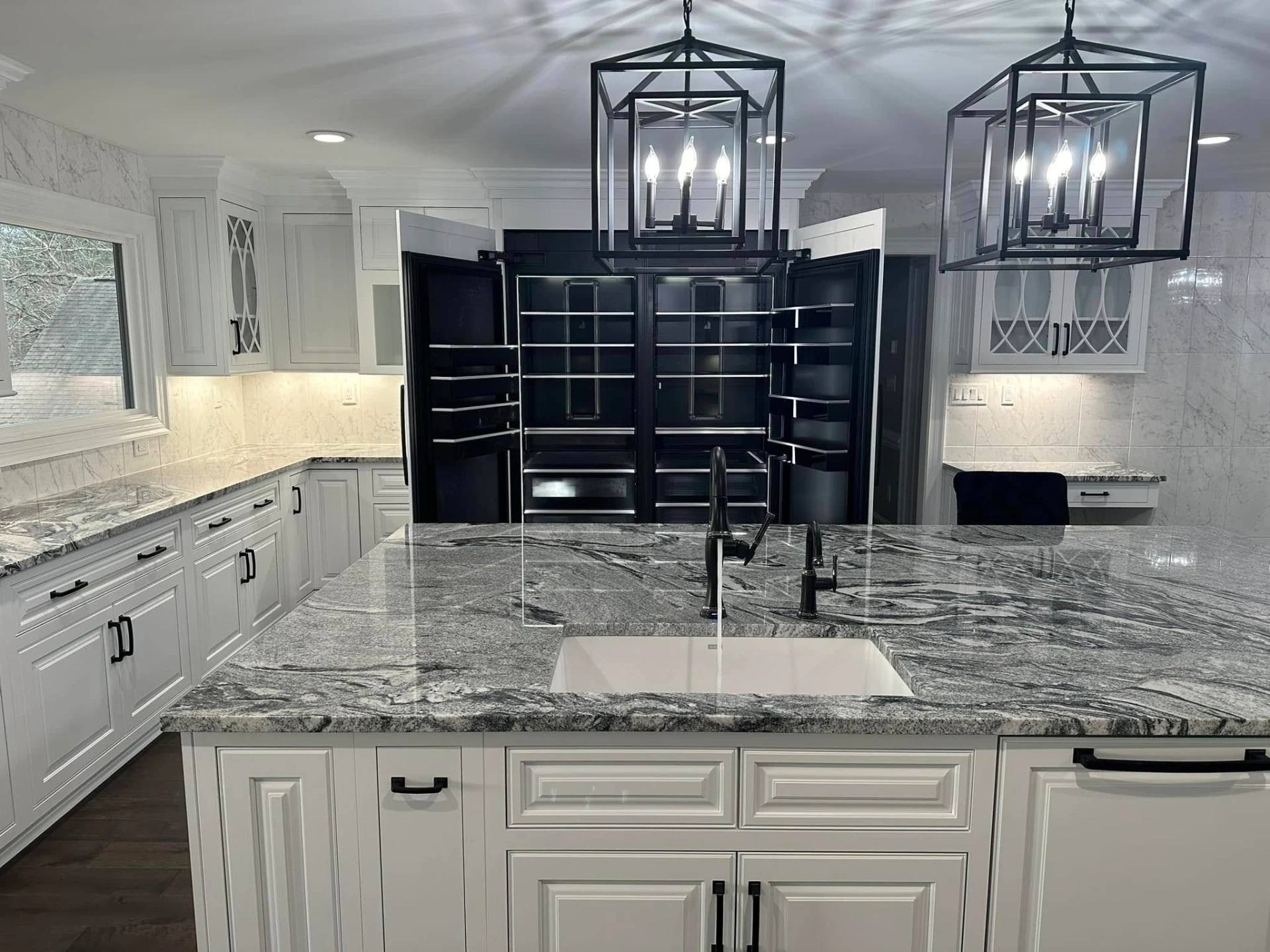 Custom kitchen with granite island